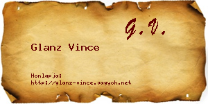 Glanz Vince névjegykártya