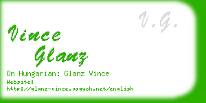 vince glanz business card